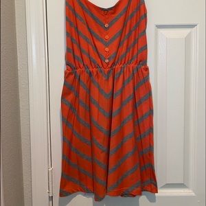 Orange and grey dress